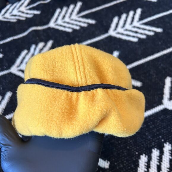 Vintage Heart Cupid Hat Cap Winter Ear Neck Flap Yellow Made In USA L XL - Picture 4 of 6